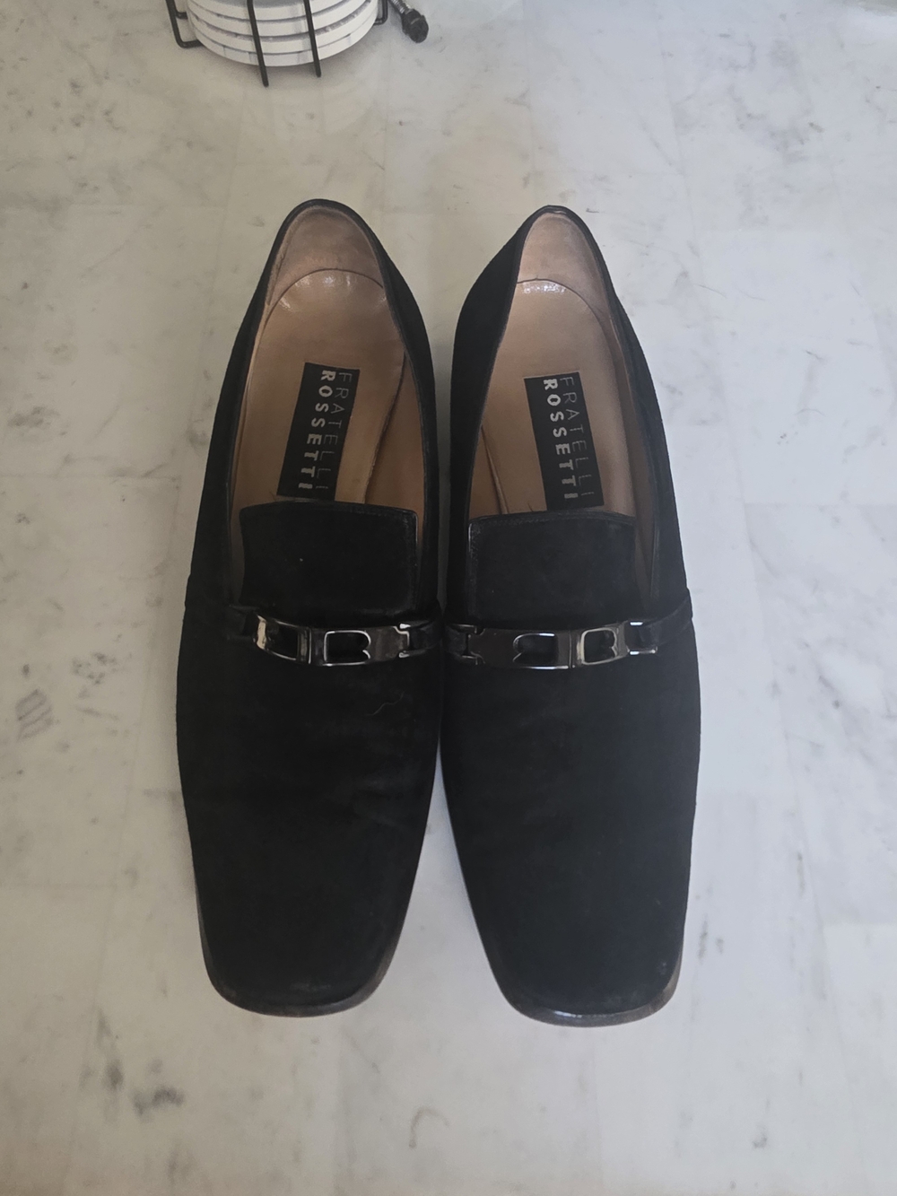 Fratelli Rossetti Black Suede Men's Bit Loafers